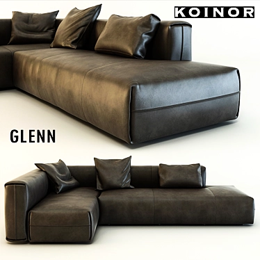 Elegant Glenn Skin Sofa 3D model image 1 