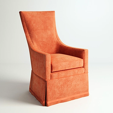 Elegant Century Skirted Wing Chair 3D model image 1 