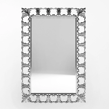 Elegant Lace Frame Mirror 3D model image 1 