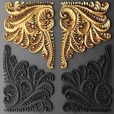 Intricate Woodcarvings 3D model image 1 