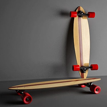 Sleek Pintail Longboard: 36" with textured finish 3D model image 1 