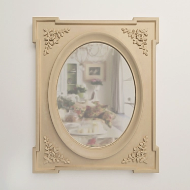 Provencal Oval Mirror, Beige, 65x80 cm 3D model image 1 