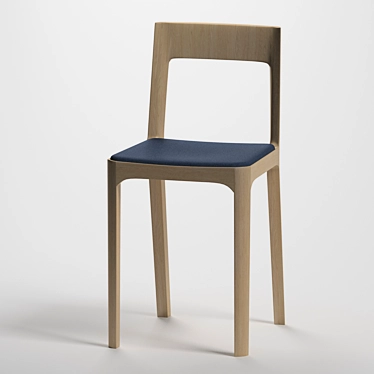 Sleek Collaboration: Hiroshima Armless Chair 3D model image 1 