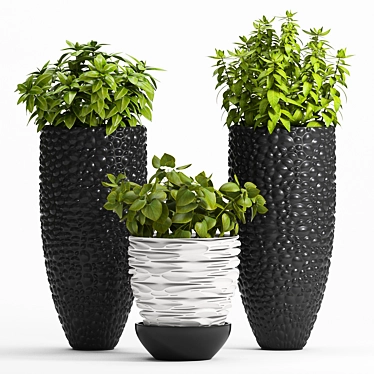 Modern Minimalist Planter Set 3D model image 1 