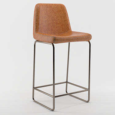 Sleek Leather Bar Stool 3D model image 1 