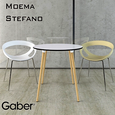 GABER Stefano + Moema: Versatile Italian Chair Set 3D model image 1 