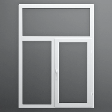 Durable Metal-Plastic Window | 1650x1200mm 3D model image 1 