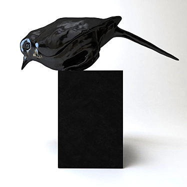 Industrial Loft Wooden Bird Statue 3D model image 1 