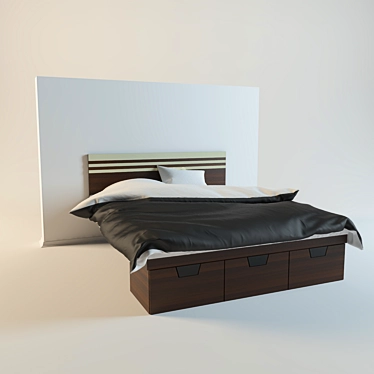 Wall-Mounted Storage Bed 3D model image 1 