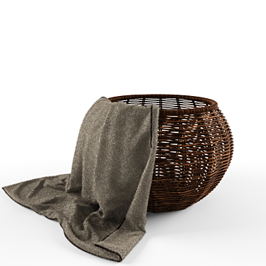 Elegant Wicker Basket for Décor 3D model image 1 