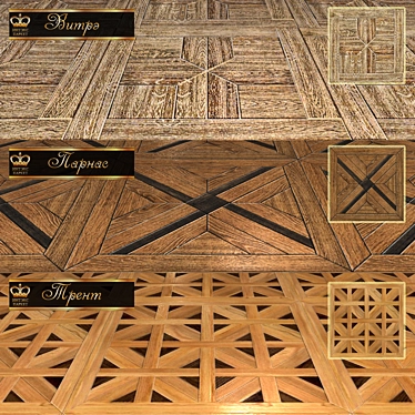 Parquet Shield 2: Versatile Geometric Floor Tiles 3D model image 1 