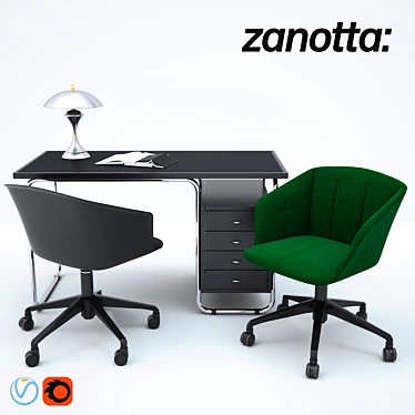 Zanotta Liza 2274 and Comacina Table Set 3D model image 1 