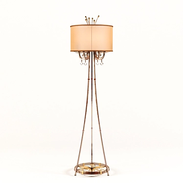 Elegant Eden: Handcrafted Metal Floor Lamp with Crystal Embellishments 3D model image 1 