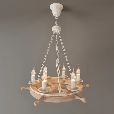 Maytoni Wood and Metal Chandelier 3D model image 1 