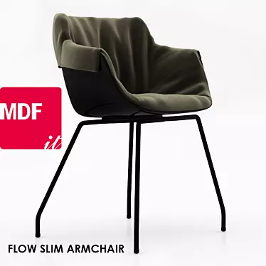 MDF Italia Flow Slim Armchair - Sleek Modern Design 3D model image 1 