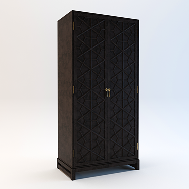 Elegant Greige Salem Hutch 3D model image 1 