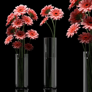 Vibrant Gerbera Bouquet 3D model image 1 