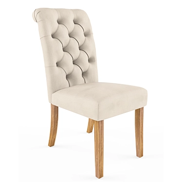 Button Tufted Parsons Chairs 3D model image 1 