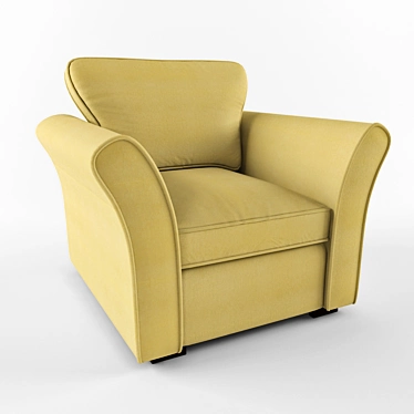 Elegant Amadeo Armchair: Tokyo White Amber 3D model image 1 