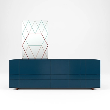 Reflections & Storage: IKEA PS 2014 Mirror + Asplund Kilt 180 Chest 3D model image 1 