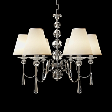 Newport 31706 Chrome Chandelier 3D model image 1 