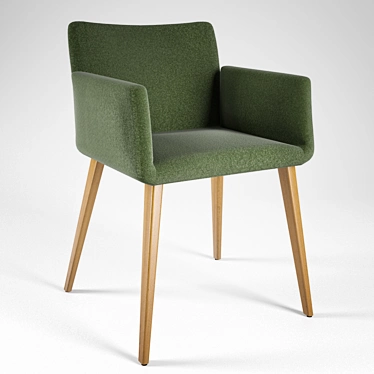 Contemporary Ergonomic Accent Chair 3D model image 1 