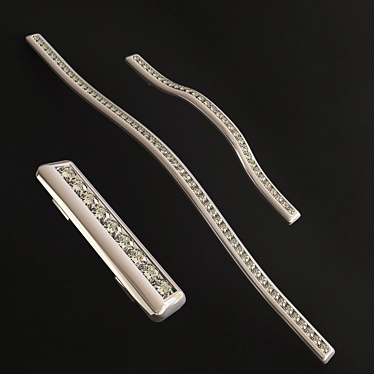 Title: Sparkling Crystal Handle Set 3D model image 1 