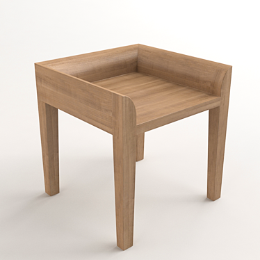 Minimalist Low Back Chair 3D model image 1 