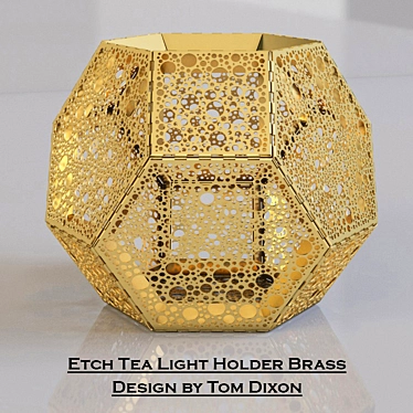 Elegant Brass Tea Light Holder 3D model image 1 