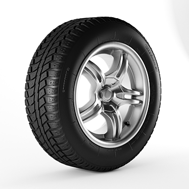 Durable Car Tire for Optimal Performance 3D model image 1 