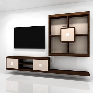 Customizable TV & Electronics Console 3D model image 1 