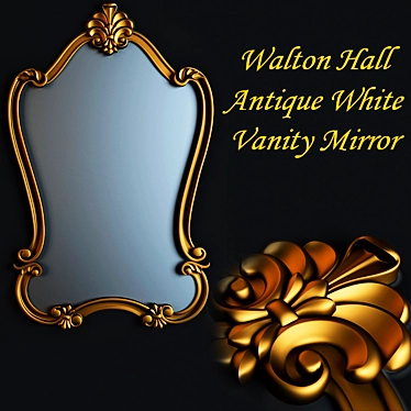 Elegant Antique White Vanity Mirror 3D model image 1 