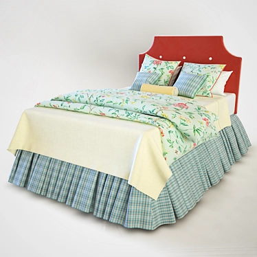 Honeysuckle Thibaut Bed: Elegant and Modern 3D model image 1 
