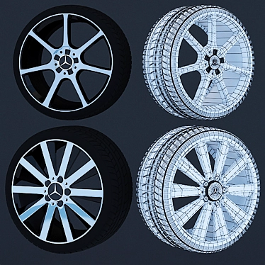 Title: Mercedes Alloy Wheels 3D model image 1 