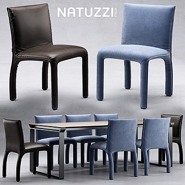 Natuzzi Hedi: Elegant Table & Chairs 3D model image 1 