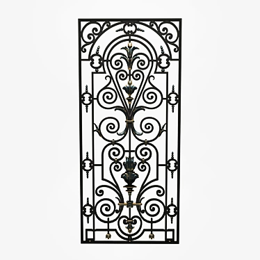 Elegant Iron Window Grille 3D model image 1 