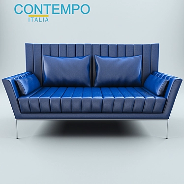 Contempo Leather Sofa - Rectangular Shape 3D model image 1 