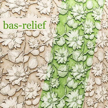 Elegant Bas-Relief Sculpture 3D model image 1 