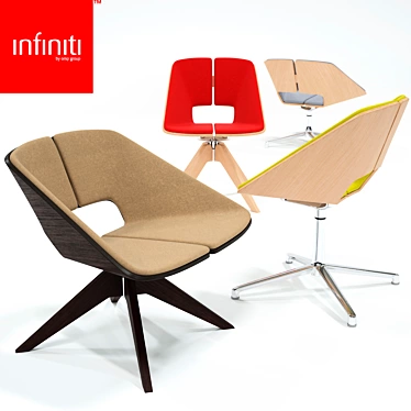 INFINITI Hug Swivel: Sleek Four-Chair Set 3D model image 1 