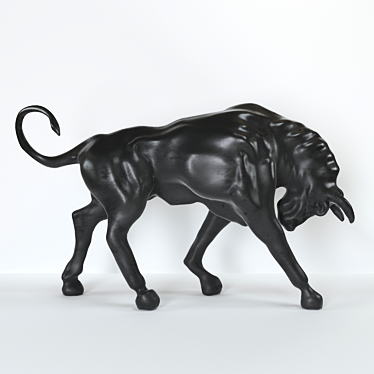 Graceful Bull Sculpture 3D model image 1 