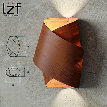 LZF Orbit: Illuminated Wooden Wall Sconce 3D model image 1 