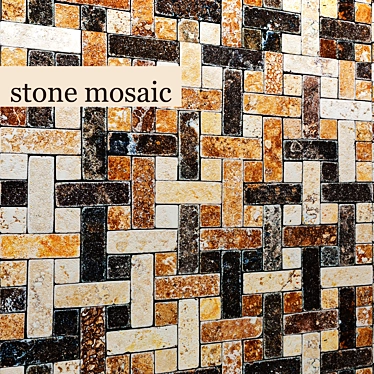 Natural Stone Mosaic 3D model image 1 