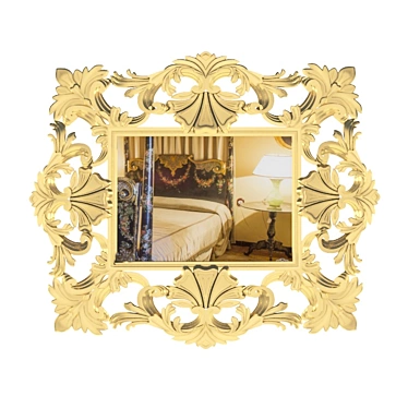 Vintage Gold Antique Mirror 3D model image 1 