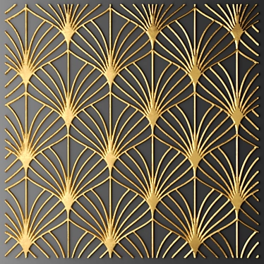 Luxury Golden Wall Panel 3D model image 1 