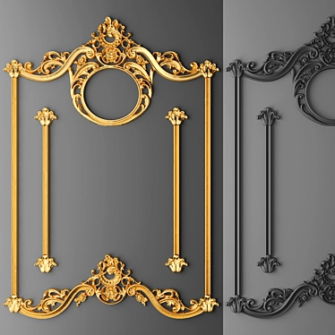 Baroque Gold Frame 3D model image 1 