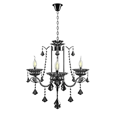 Modern Black Chrome Chandelier 3D model image 1 