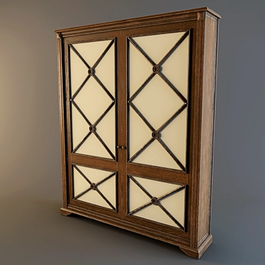 Modern Four-Door Cupboard 3D model image 1 