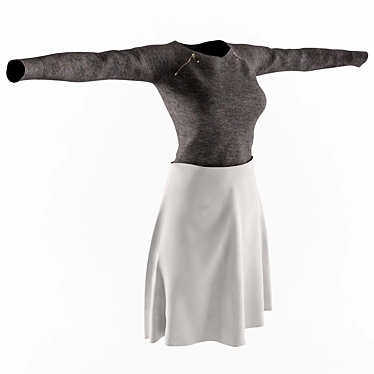 Title: Poly Square Jacket & Skirt Set 3D model image 1 