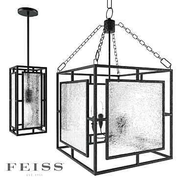 Elegant Feiss Mini-Pendant Chandelier 3D model image 1 