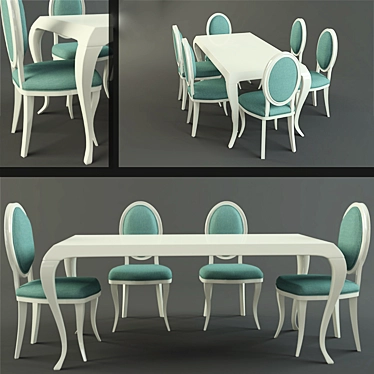 Sleek Unwrapped Fabric Dining Table 3D model image 1 